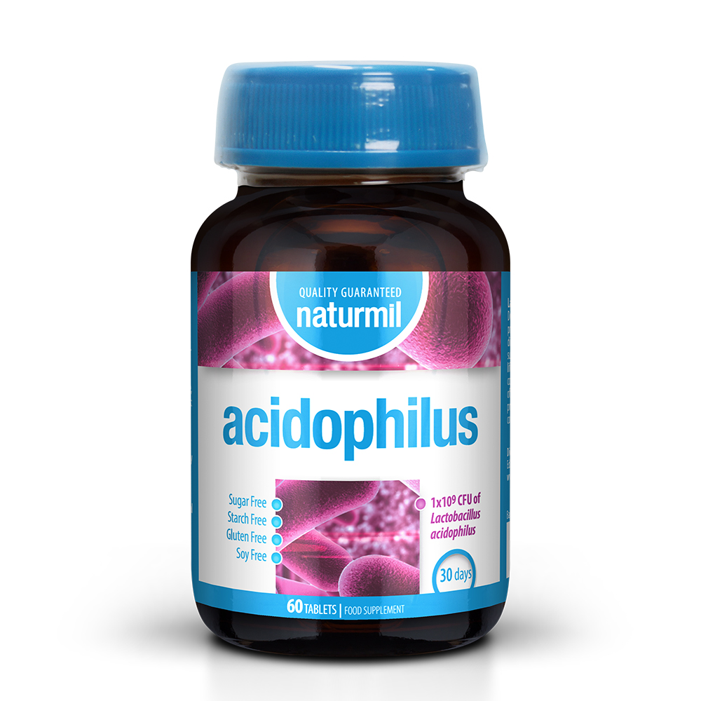 Suplimente alimentare - Acidophilus, 60 tablete, Naturmil , nordpharm.ro