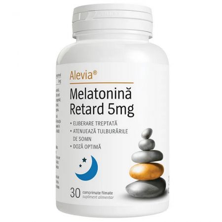 Somn si relaxare - Melatonina Retard 5 mg, 30 comprimate, Alevia
, nordpharm.ro