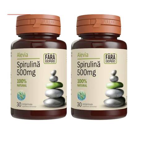 Alimente - Pachet Spirulina 500 mg, 30 comprimate, Alevia (1+1), nordpharm.ro