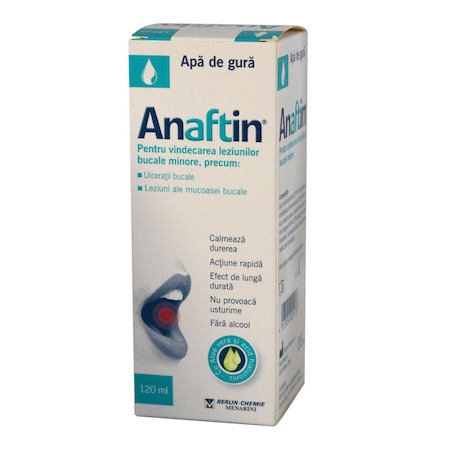 Igiena orala - Apa de gura Anaftin, 120 ml, Sinclair Pharma, nordpharm.ro