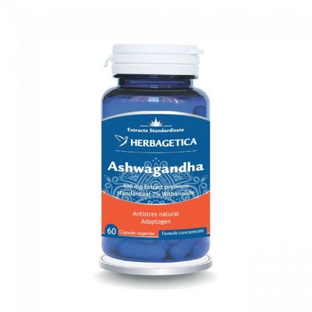 Vitamine si suplimente - Ashwagandha, 60 capsule, Herbagetica , nordpharm.ro
