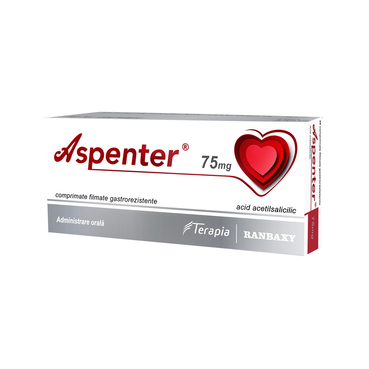 Afectiuni cardiace  - Aspenter, 75 mg, 28 comprimate gastrorezistente, Terapia, nordpharm.ro