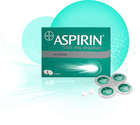 Analgezice, antiinflamatoare, antipiretice - Aspirin, 500 mg, 20 drajeuri, Bayer, nordpharm.ro
