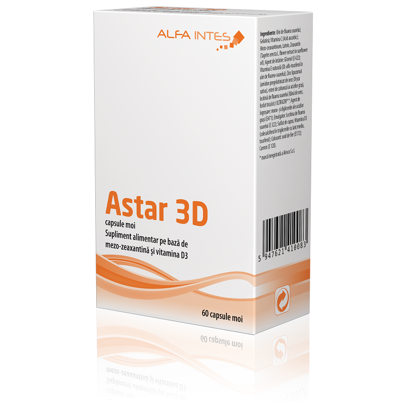 Pentru sanatatea ochilor - Astar 3D, 60 capsule, Alfa Intens
, nordpharm.ro