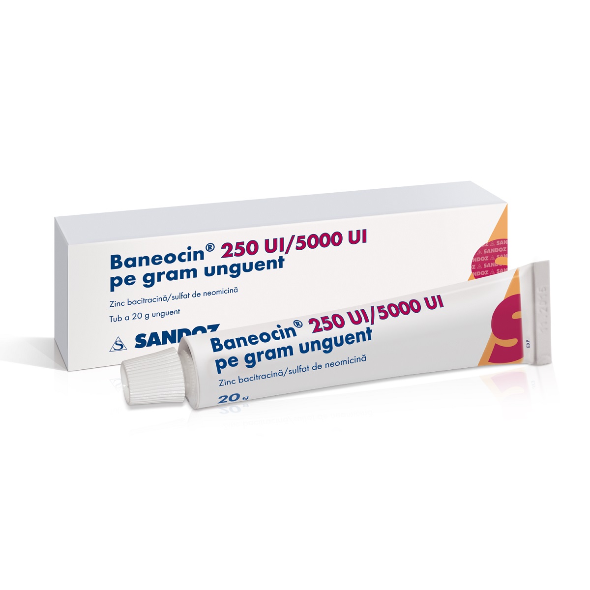 Antiseptice - Baneocin unguent, 250 UI/5000 UI pe gram, 20 g, Sandoz, nordpharm.ro