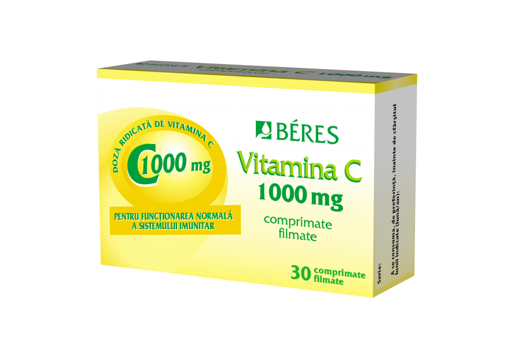 Imunitate - Vitamina C 1000mg, 30 comprimate, Beres Pharmaceuticals, nordpharm.ro