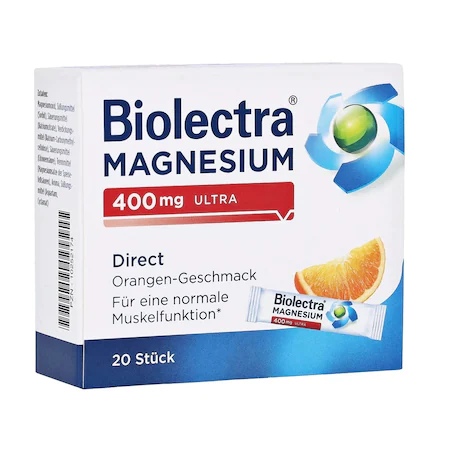 Stres si oboseala - Biolectra Magnesium Direct Ultra, 400 mg, 20 plicuri, Hermes Arzneimittel, nordpharm.ro