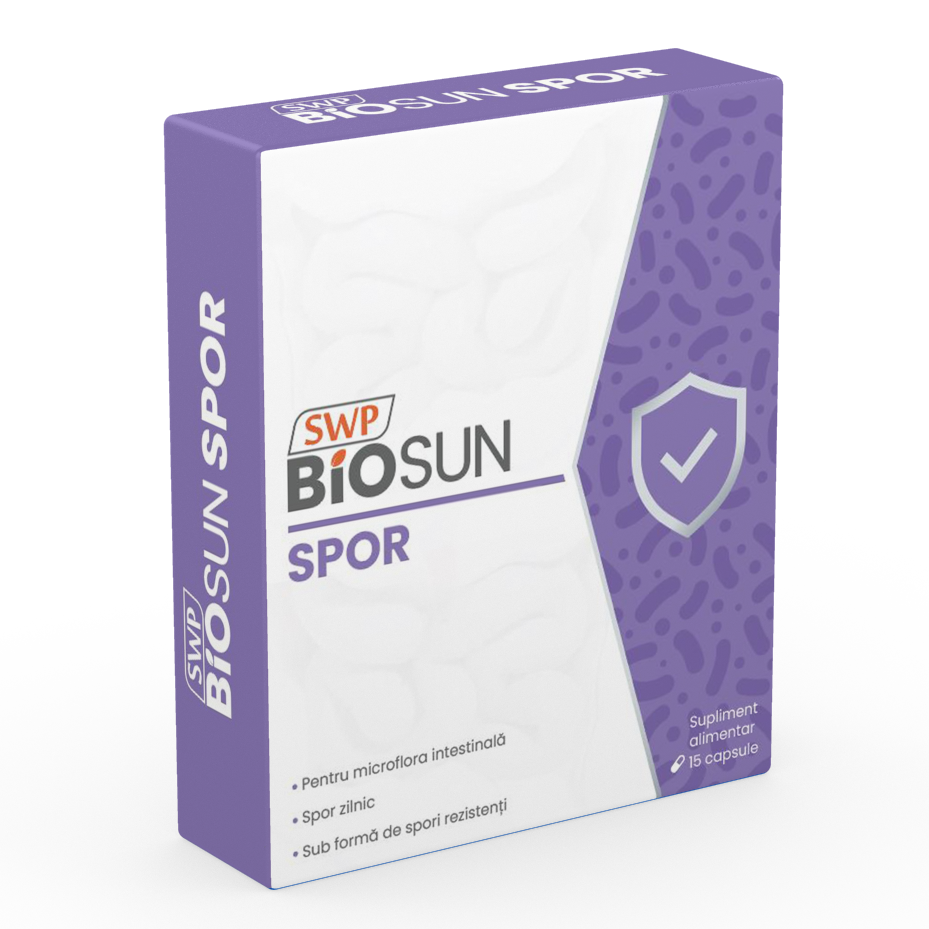 Probiotice si prebiotice - BioSun Spor, 15 capsule, Sun Wave Pharma, nordpharm.ro
