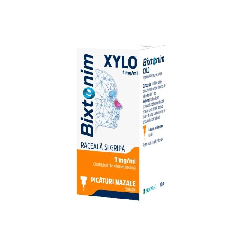 Raceala si gripa - Bixtonim Xylo picaturi adulti, 1mg/ml, 10 ml, Biofarm, nordpharm.ro