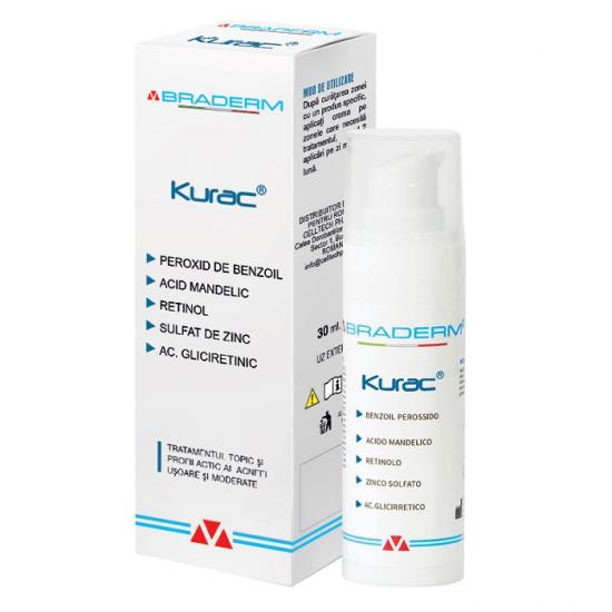 Ingrijire ten - Kurac crema pentru tratamentul acneei, 30 ml, Braderm, nordpharm.ro