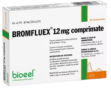 Sistemul respirator - Bromfluex, 12 mg, 25 comprimate, Bioeel , nordpharm.ro