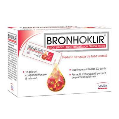 Sistemul respirator - Bronhoklir pentru tuse uscata, 15 plicuri, Stada, nordpharm.ro