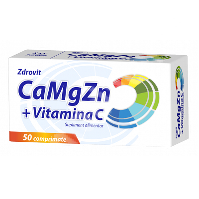 Uz general - CaMgZn + Vitamina C, 50 comprimate, Zdrovit, nordpharm.ro