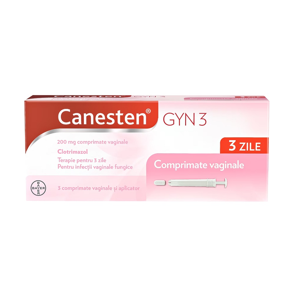 Afectiuni ginecologice - Canesten Gyn 3, 200 mg, 3 comprimate vaginale, Bayer, nordpharm.ro