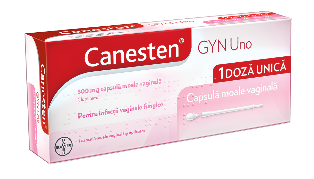 Afectiuni ginecologice - Canesten Gyn Uno, 500 mg, 1 capsula vaginala, Bayer, nordpharm.ro