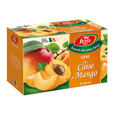 Dieta si Nutritie - Ceai cu caise si mango, 20 plicuri, Fares, nordpharm.ro