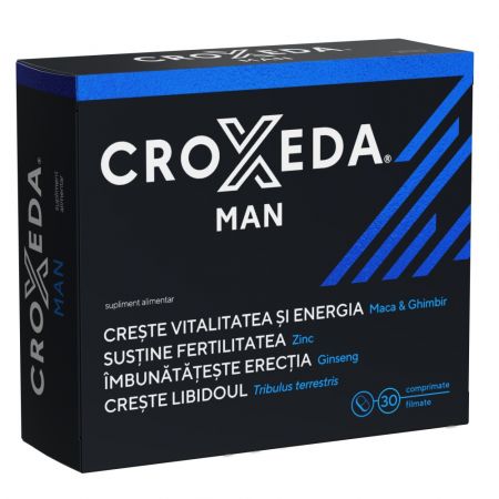 Tonice sexuale - Croxeda Man, 30 comprimate filmate, Fiterman Pharma, nordpharm.ro
