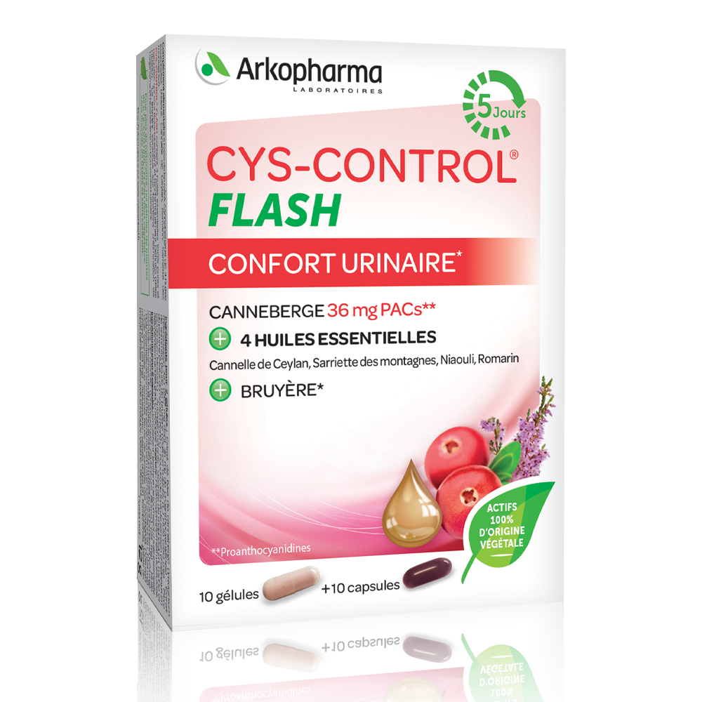 Sistemul genito-urinar - Cys-Control Flash, 20 capsule, Arkopharma, nordpharm.ro