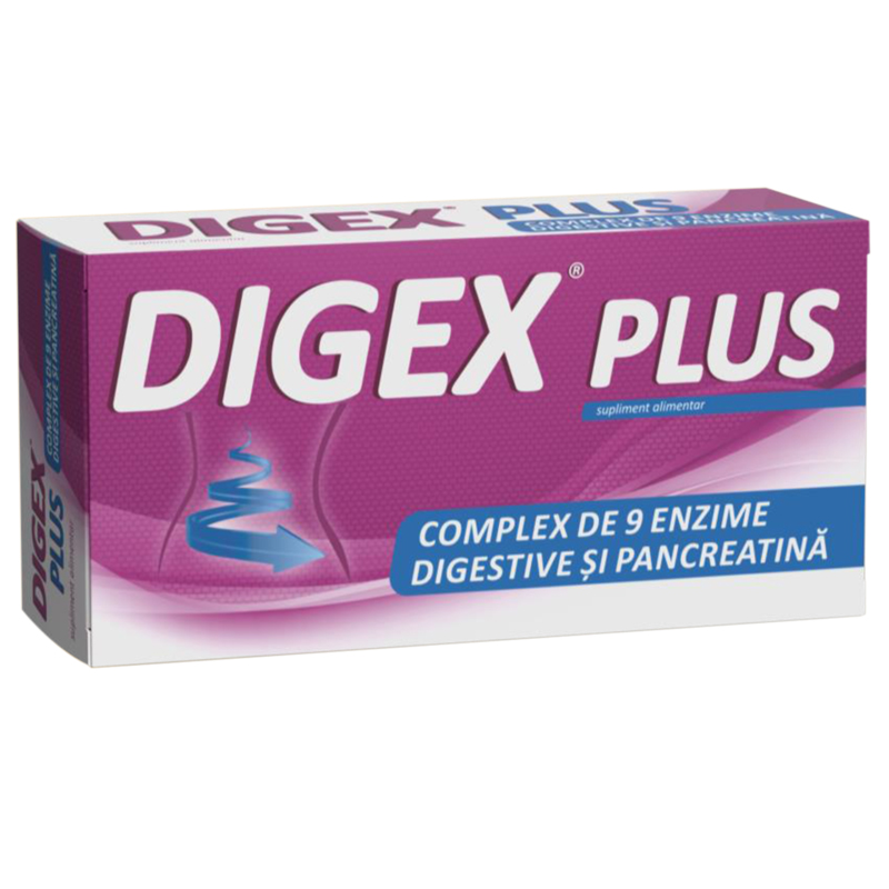 Vitamine si suplimente - Digex Plus, 20 comprimate filmate, Fiterman Pharma , nordpharm.ro