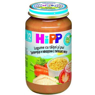 Alimentatie copii - HIPP LEGUME SI TAITEI CU PUI 220G, nordpharm.ro