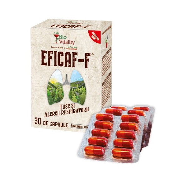Sistemul respirator - Eficaf-F, 30 capsule, Bio Vitality, nordpharm.ro