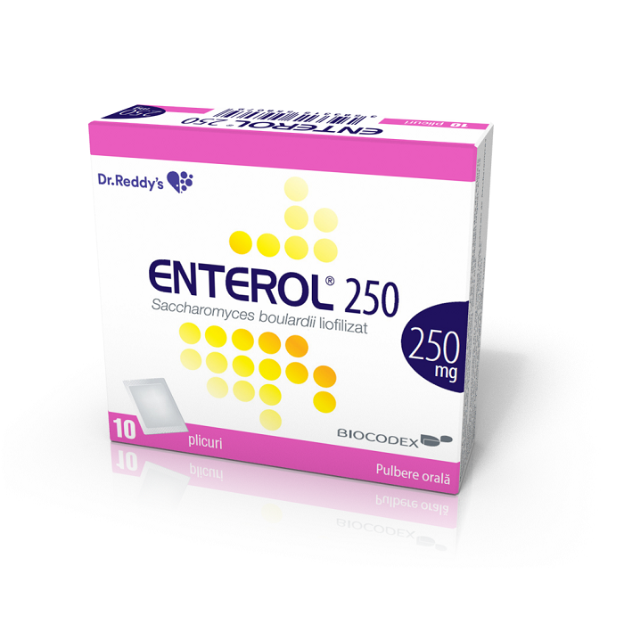 Afectiuni digestive - Enterol, 250 mg, 10 plicuri, Dr. Reddys, nordpharm.ro