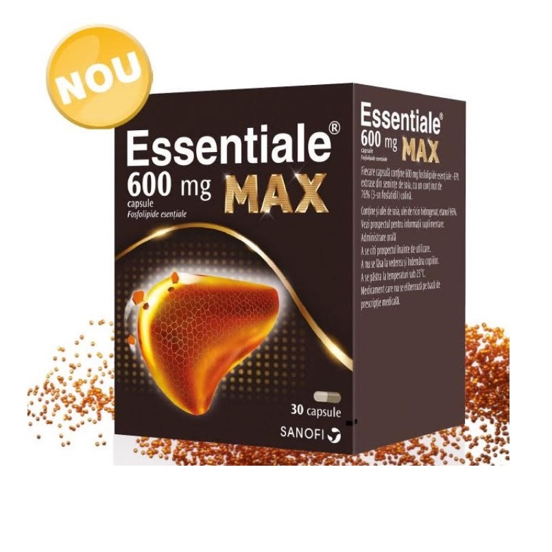 Hepatoprotectoare - Essentiale MAX, 600 mg, 30 capsule, Sanofi, nordpharm.ro