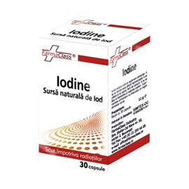Afectiuni endocrine - Iodine, 30 capsule, FarmaClass, nordpharm.ro