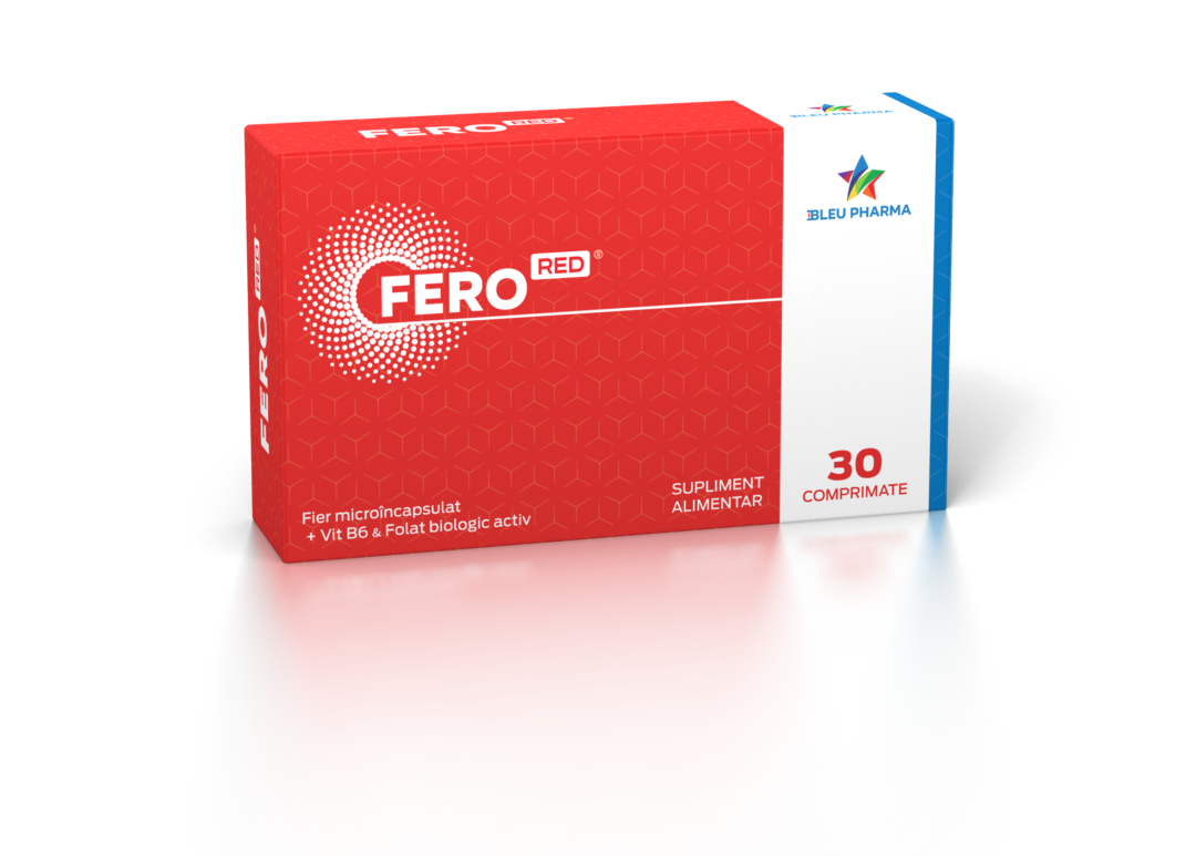 Anemie adulti - FeroRed, 30 comprimate, Bleu Pharma, nordpharm.ro