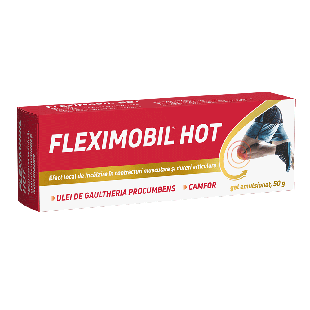 Articulatii oase muschi - Fleximobil Hot gel emulsionat, 50 g, Fiterman Pharma, nordpharm.ro