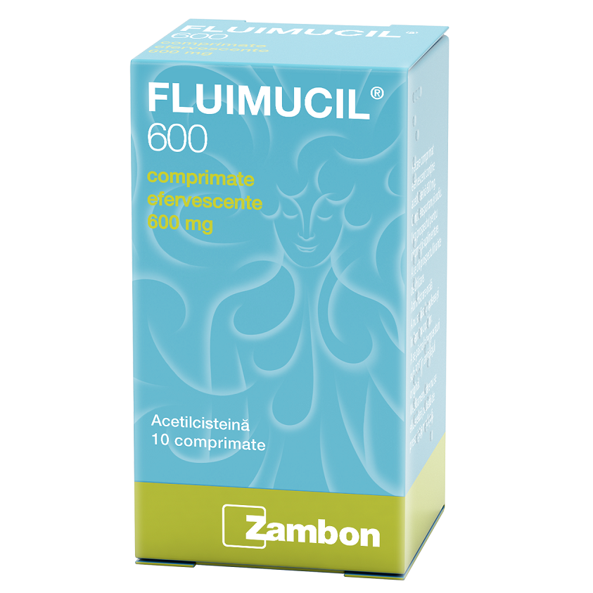 Afectiuni respiratorii - Fluimucil, 600 mg, 10 comprimate efervescente, Zambon, nordpharm.ro