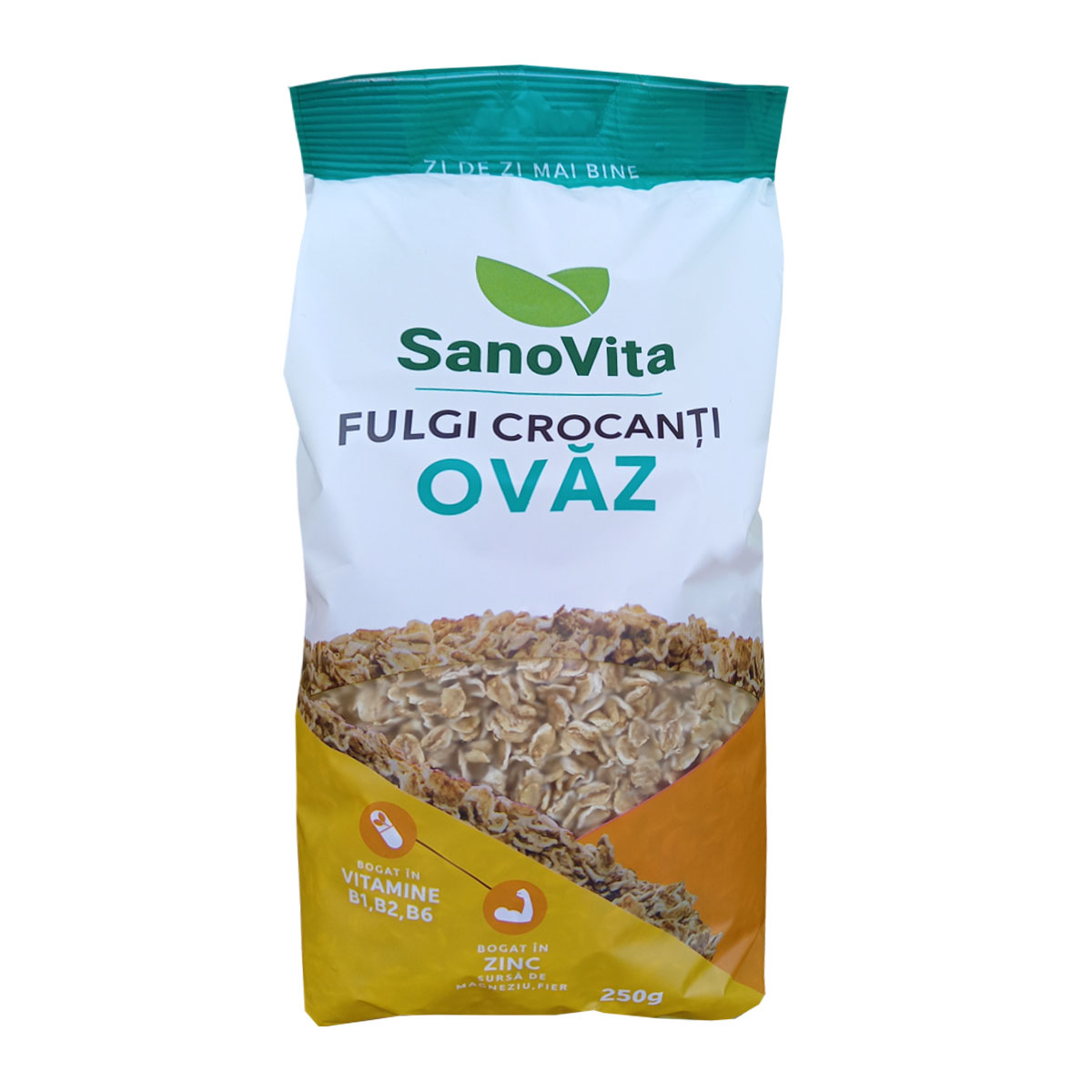 DIETA SI NUTRITIE - Fulgi de ovaz crispy, 250 g, Sanovita, nordpharm.ro