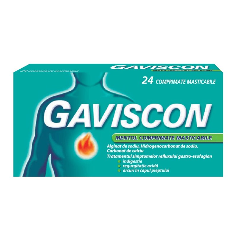 Afectiuni digestive - GAVISCON MENTOL CTX24 CPR MAST, nordpharm.ro