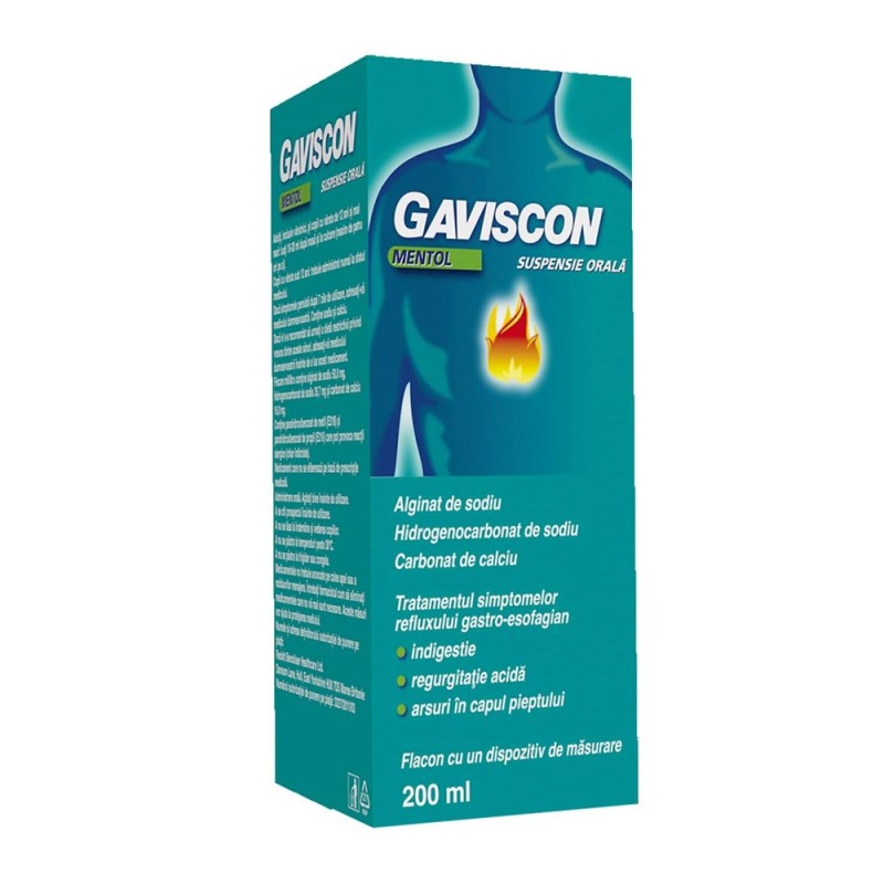 Afectiuni digestive - GAVISCON MENTOL*200 ML SUSP ORALA, nordpharm.ro