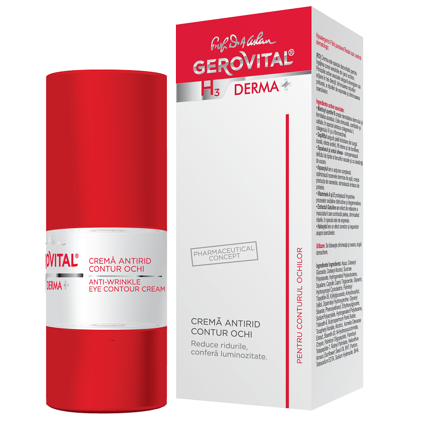 Cosmetice - GEROVITAL H3 DERMA+ CREMA ANTIRID CONTUR OCHI, nordpharm.ro