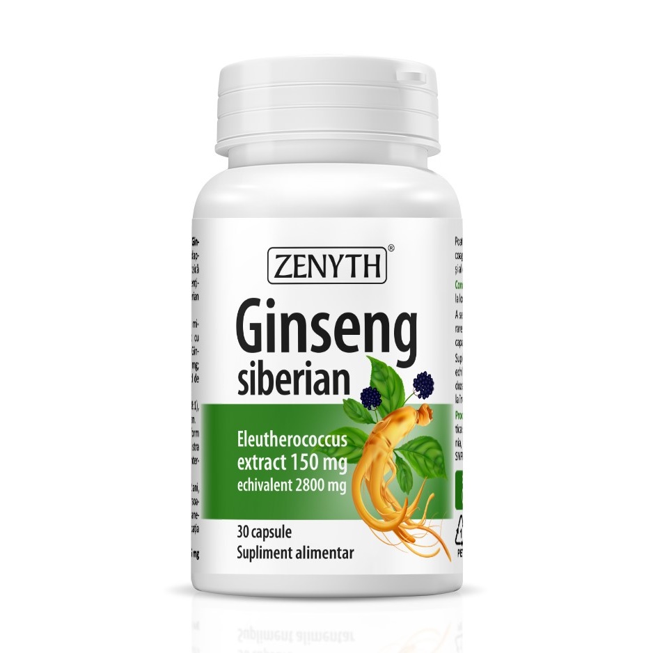 Suplimente alimentare - Ginseng siberian 150 mg, 30 capsule, Zenyth , nordpharm.ro