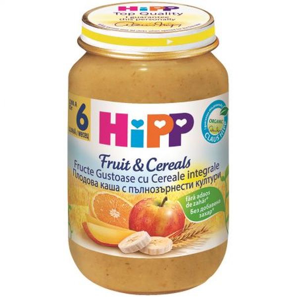 Alimentatie copii - HIPP FRUCT SI CEREALE-GUSTARE CU FRUCT 190G, nordpharm.ro