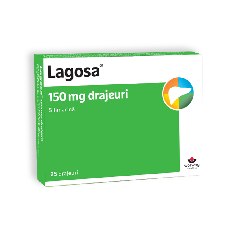 Hepatoprotectoare - Lagosa, 150 mg, 25 drajeuri, Worwag Pharma, nordpharm.ro