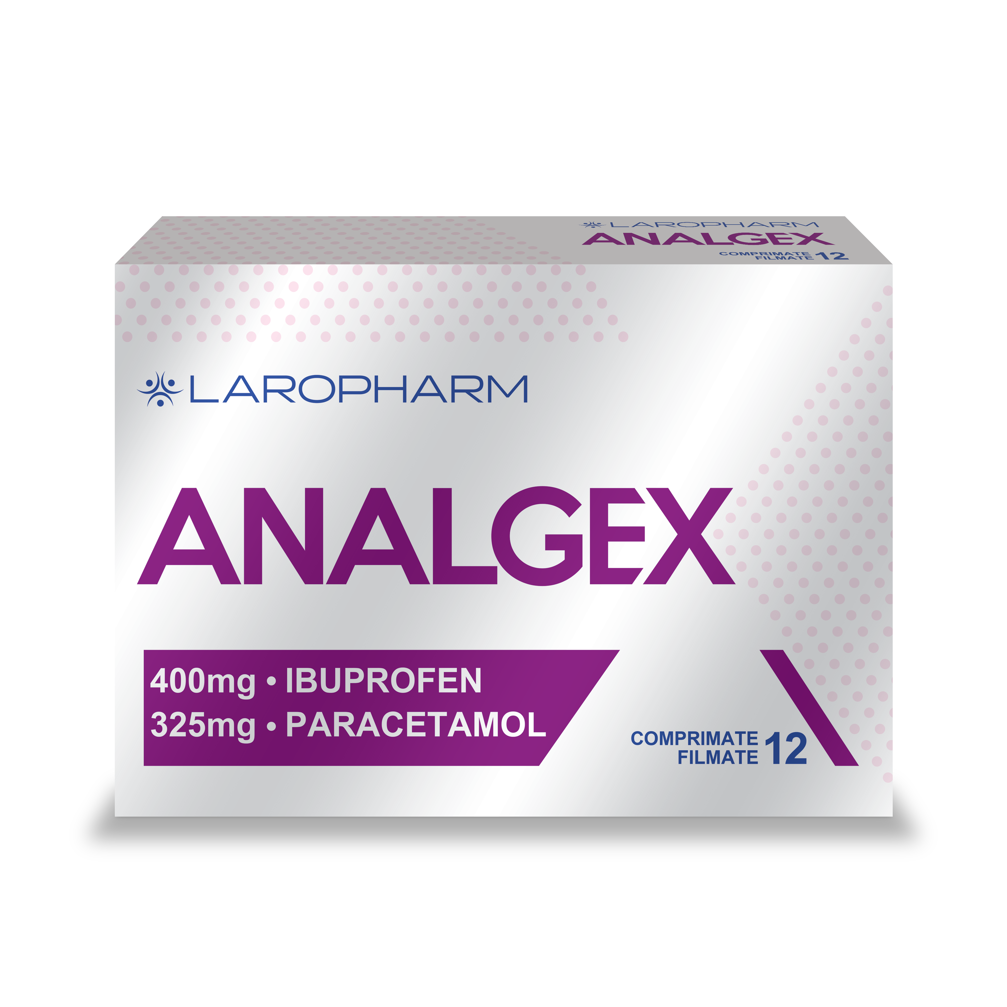 Analgezice, antiinflamatoare, antipiretice - Analgex, 400 mg/325 mg, 12 comprimate filmate, Laropharm, nordpharm.ro