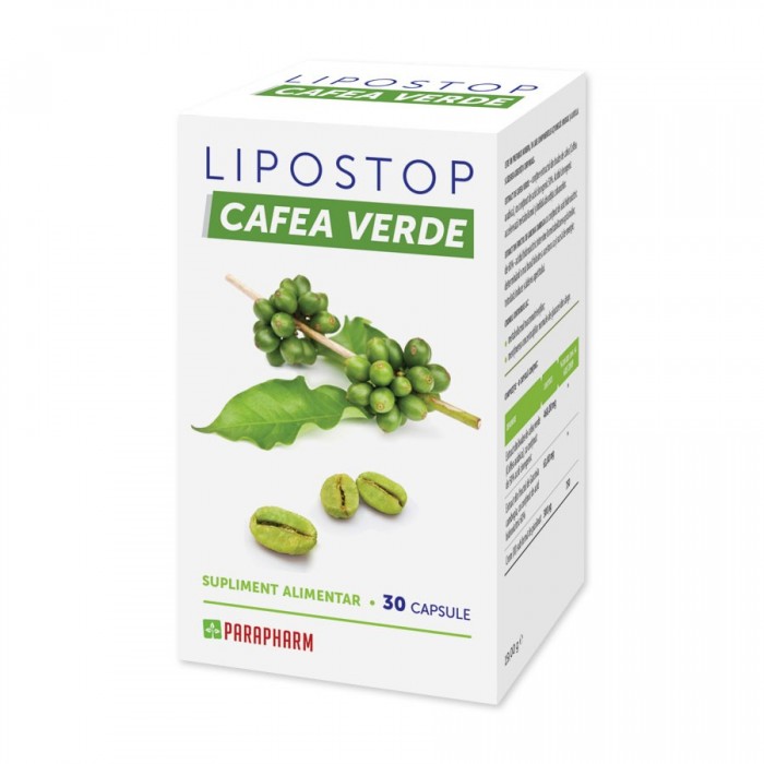 Slabire si detoxifiere - Lipostop Cafea Verde, 30 capsule, Parapharm, nordpharm.ro