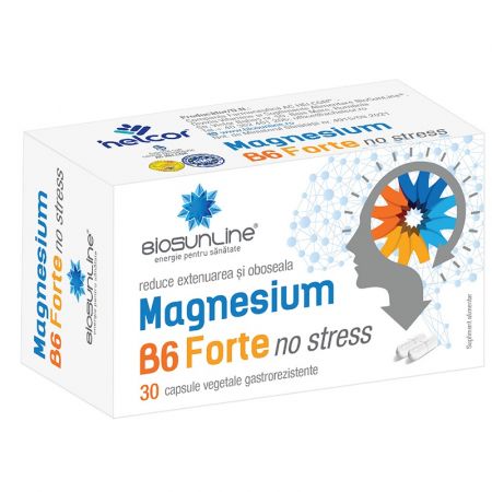Suplimente alimentare - Magnesium B6 Forte No Stress BioSunLine, 30 capsule, Helcor , nordpharm.ro