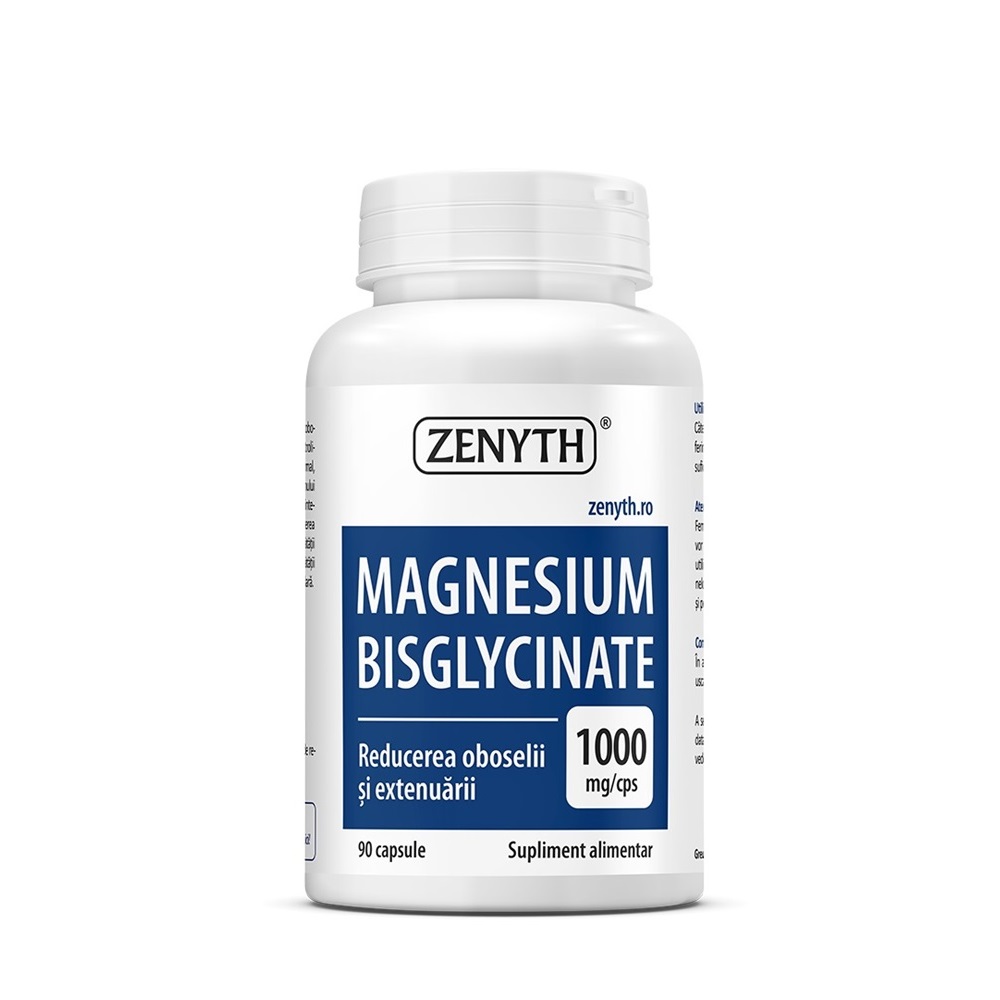 Suplimente alimentare - Magnesium Bisglycinate, 90 capsule, Zenyth, nordpharm.ro
