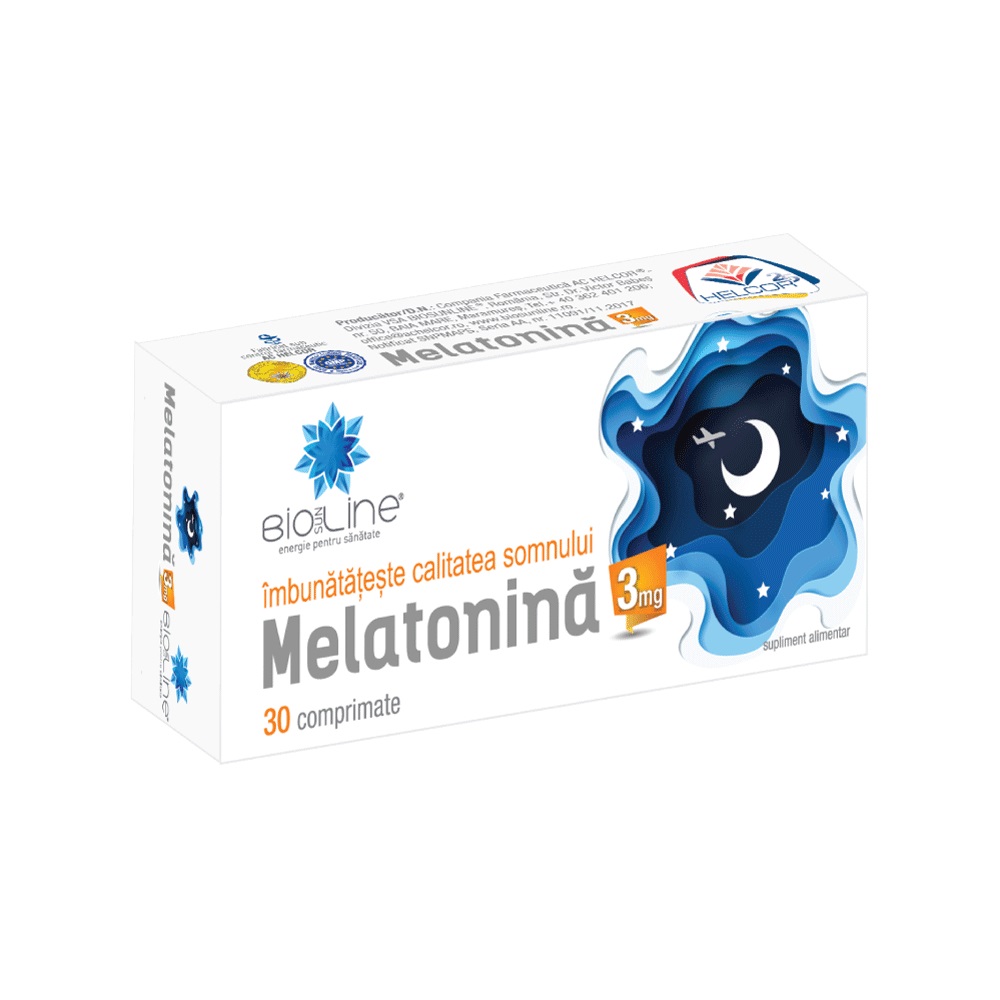 Suplimente alimentare - Melatonina 3 mg, 30 comprimate, Helcor , nordpharm.ro