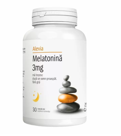 Somn si relaxare - Melatonina 3 mg, 30 capsule moi, Alevia, nordpharm.ro