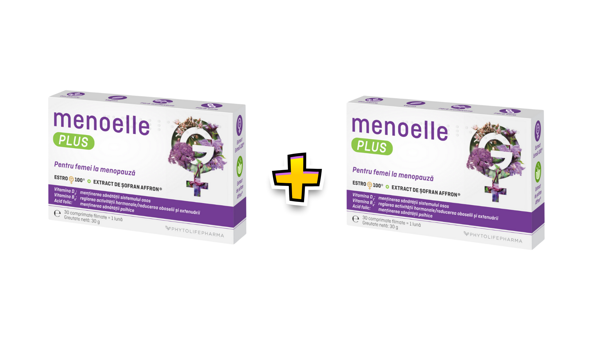 Sistemul genito-urinar - Menoelle Plus, 30 comprimate + 30 comprimate, PhytoLife Nutrition, nordpharm.ro