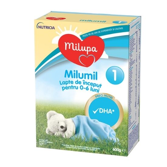 Alimentatie copii - Lapte pentru inceput 0-6 luni Milumil 1, 600g, Milupa , nordpharm.ro