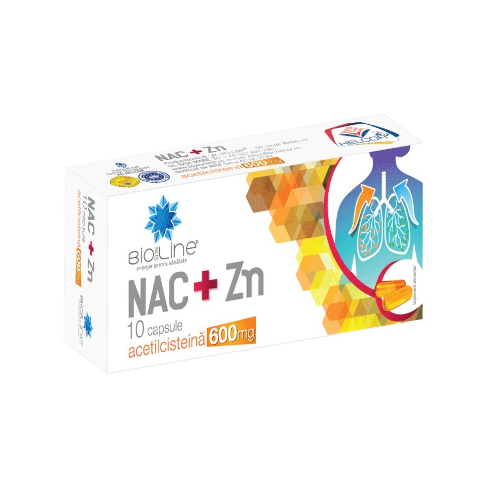 Vitamine si suplimente - NAC + Zn BioSunLine, 10 capsule, Helcor , nordpharm.ro