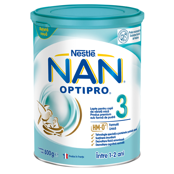 Alimentatie copii - Nan 3 Optipro formula de lapte Premium, +12 luni, 400 g, Nestle, nordpharm.ro