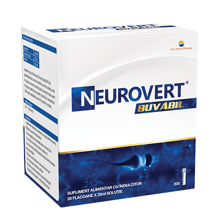 Sistemul nervos - Neurovert buvabil, 20 flacoane, Sun Wave Pharma, nordpharm.ro