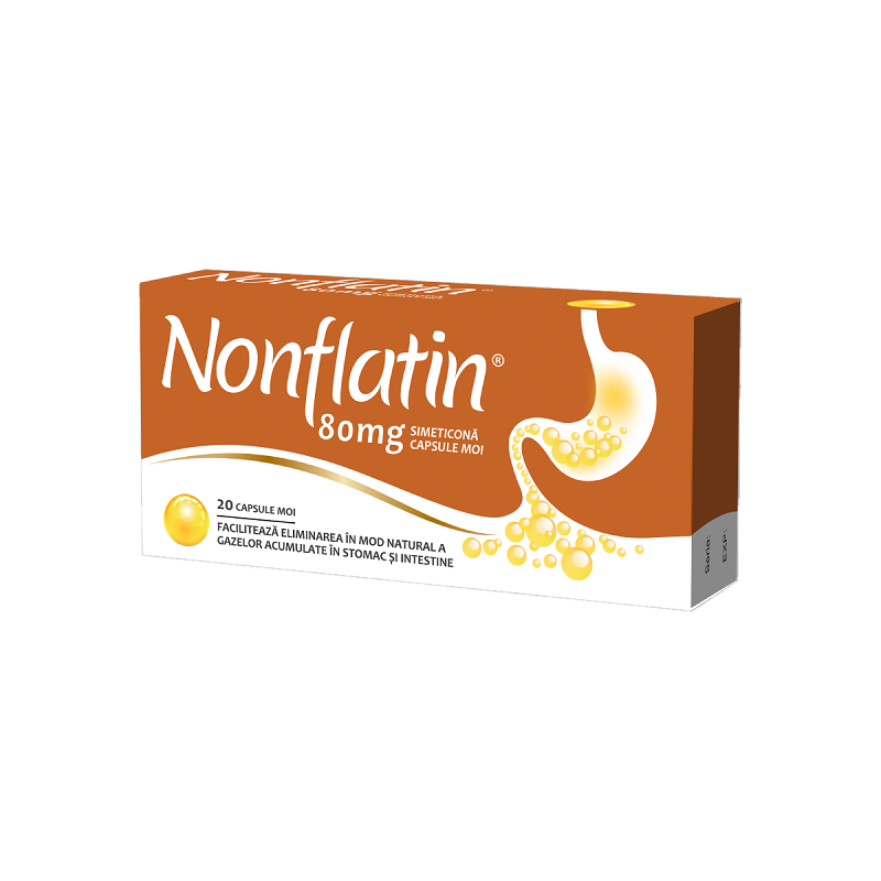 Enzime digestive - Nonflatin, 80 mg, 20 capsule moi, Biofarm, nordpharm.ro